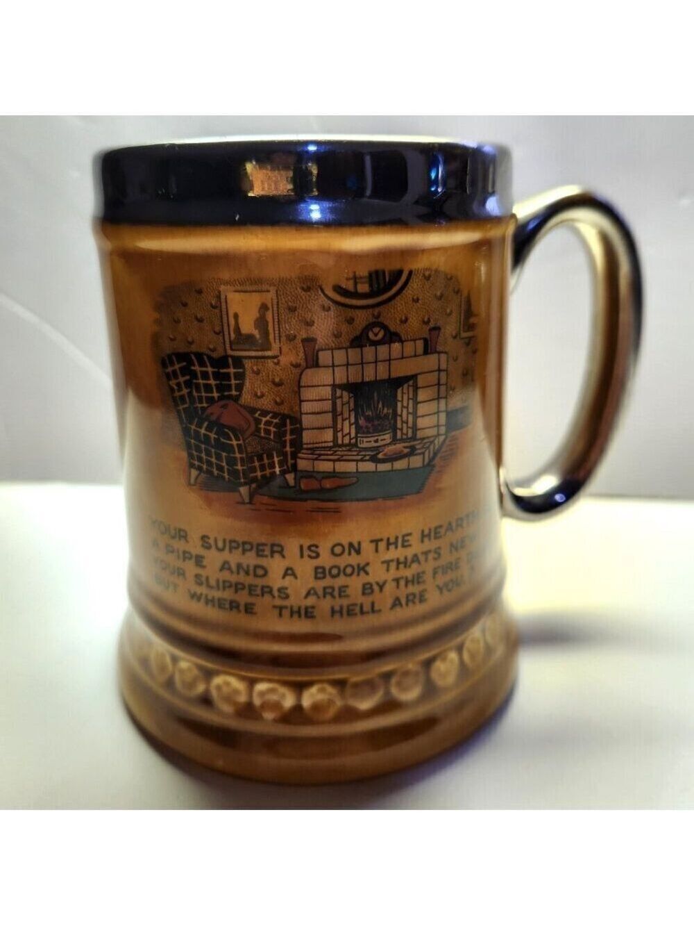 Lord Nelson Ware Stein Mug Cup Your Supper Elijah Cotton Stafford England Vtg